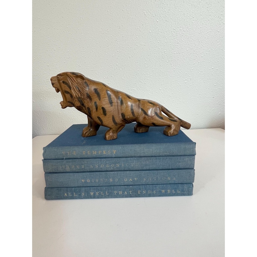 Hand carved and hand painted tiger statue